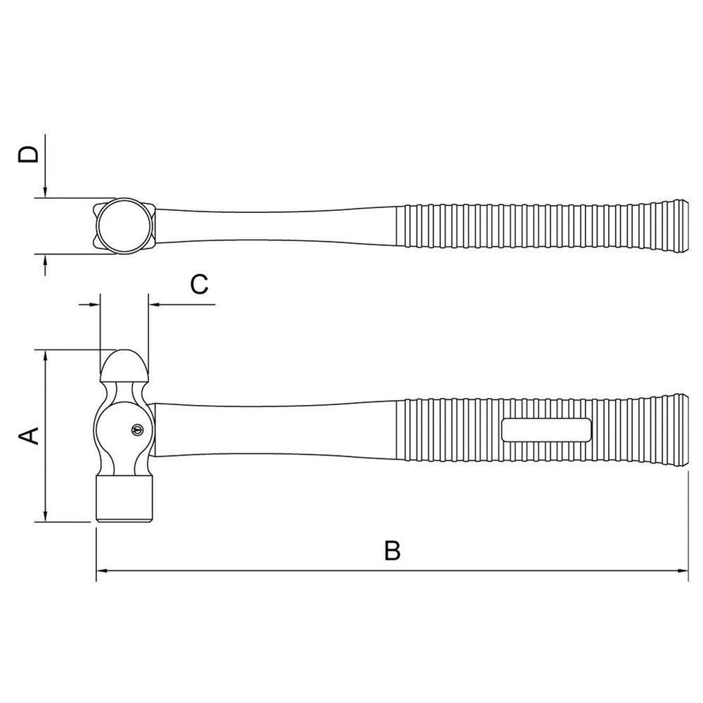 Martelo Bola Cabo Fibra Alma Aço 800 G Tramontina Pro Tramontina - 3