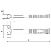 Martelo Bola Cabo Fibra Alma Aço 800 G Tramontina Pro Tramontina - 3