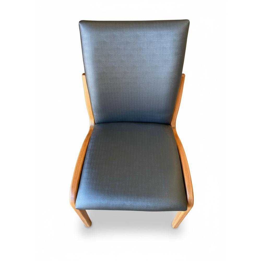 Kit 2 Cadeira Aura Estofada Estrutura Em Madeira Maciça Courino Preto Conforto Para Sala De Jantar Mobília Decor - 8