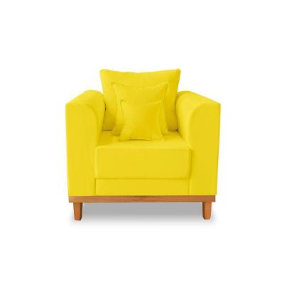 Poltrona Viena Beny Suede Amarelo