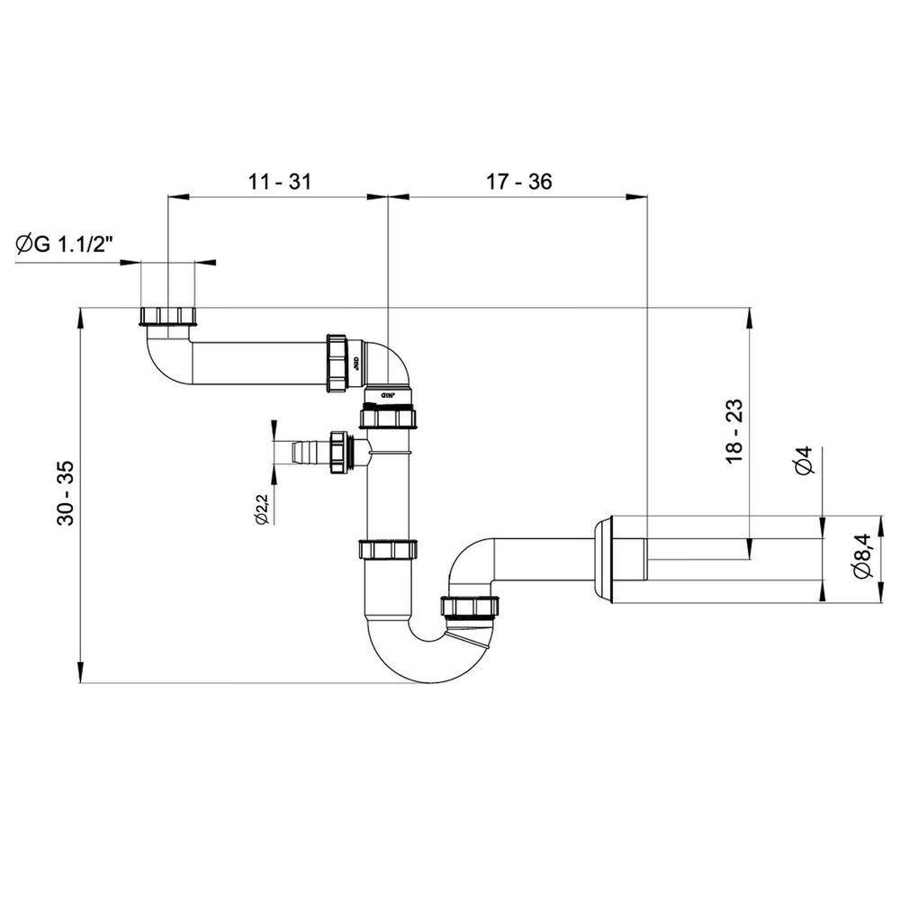 Sifão Simples Compacto Tramontina Polipropileno Pias Cubas Tramontina - 3