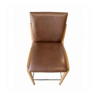 Kit 2 Banqueta Aura Alta Madeira Maciça E Courino Marrom Design Moderno Conforto Com Apoio Para Pés Mobília Decor - 5