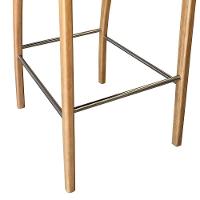 Kit 2 Banqueta Aura Alta Madeira Maciça E Courino Marrom Design Moderno Conforto Com Apoio Para Pés Mobília Decor - 7