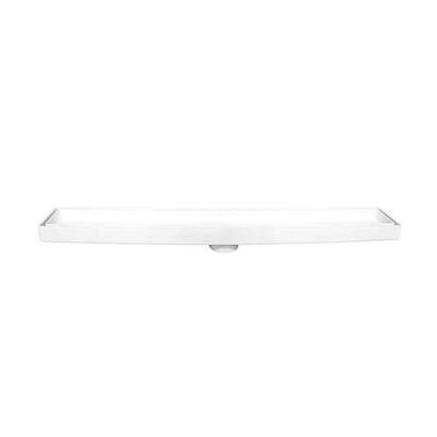 Ralo Oculto Linear 5x70cm Branco - Saída Dn 40mm - Para Tráfego De Pedestres