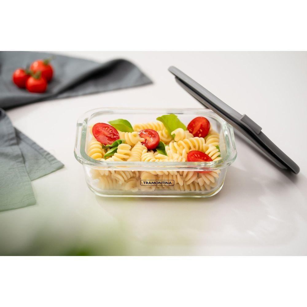 Pote De Vidro Tramontina Vittra Retangular Com Tampa Hermética De Silicone 0,37 L Tramontina - 5