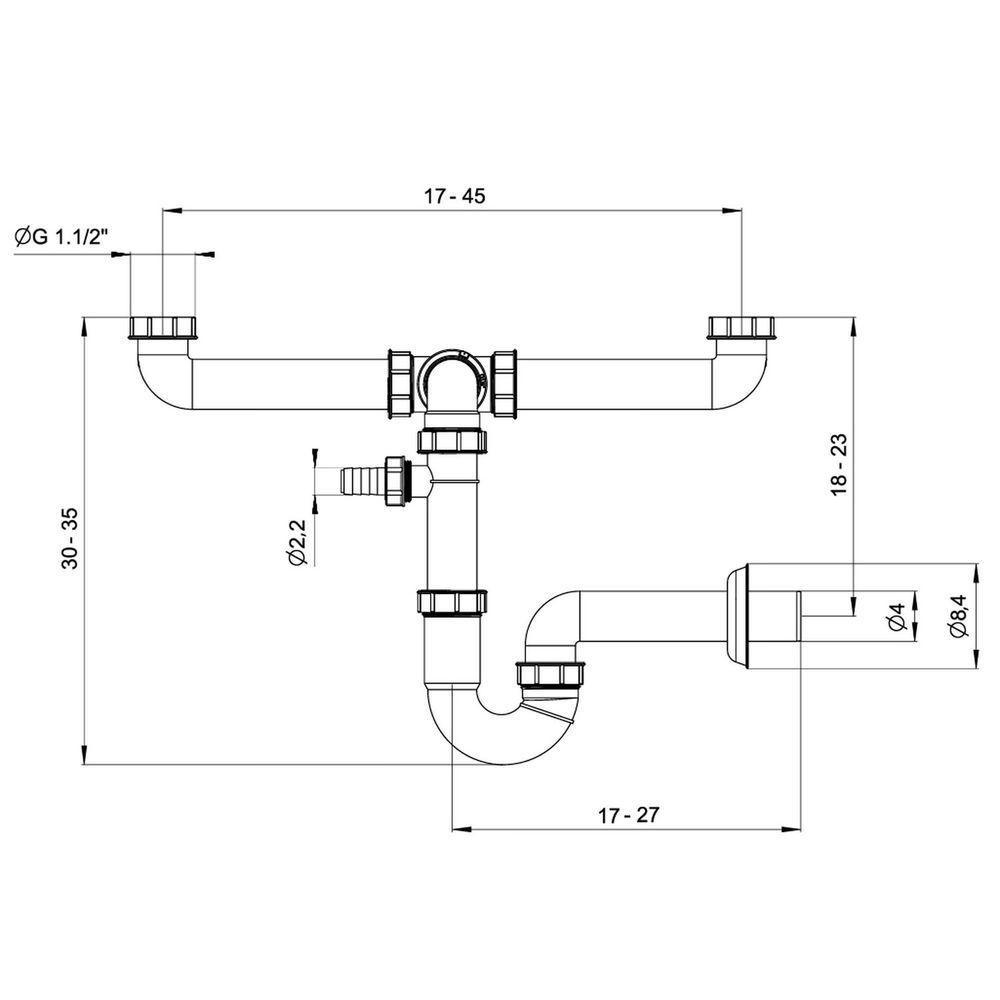 Sifão Duplo Compacto Tramontina Polipropileno Pias Cubas Tramontina - 3