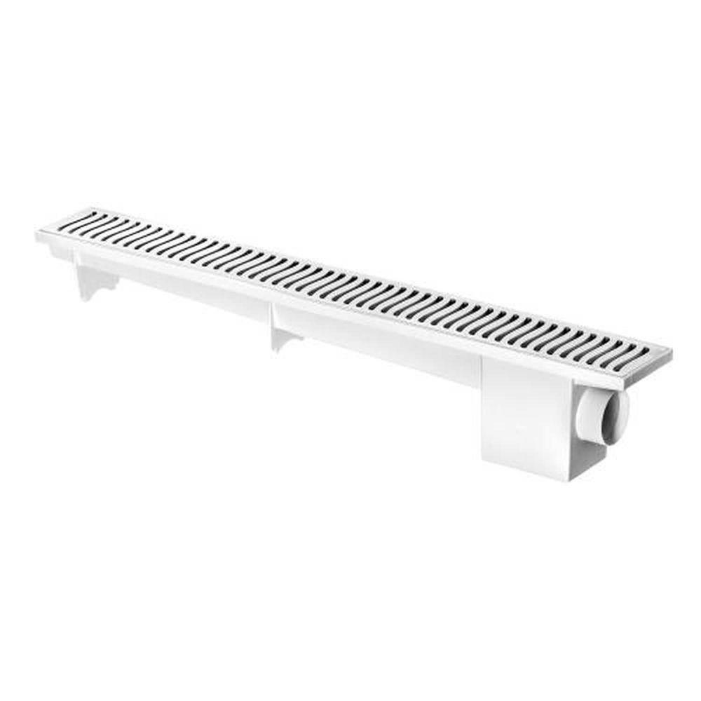 Ralo Linear Modulável Sifonado 50cm Branco Coleta água De Pisos Polipropileno Nbr 5688 90x68x500mm - 1