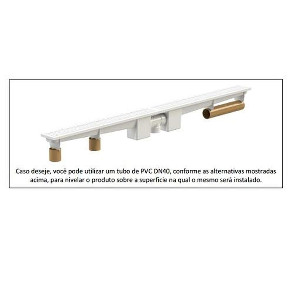 Ralo Linear Modulável Sifonado 50cm Branco Coleta água De Pisos Polipropileno Nbr 5688 90x68x500mm - 2