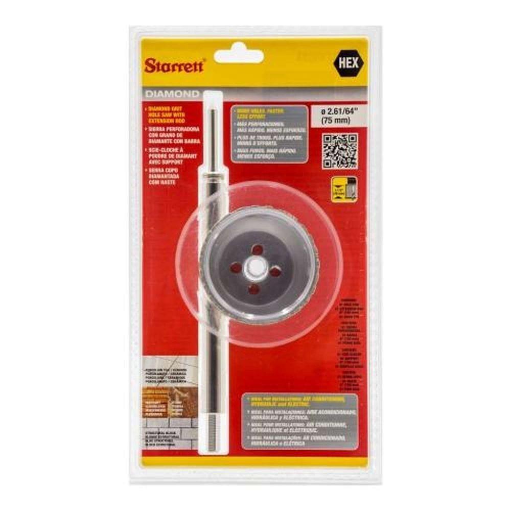 Serra Copo Diamantada 75mm X 2.61-64'' - Starrett Para Alvenaria E Porcelanatos - 1