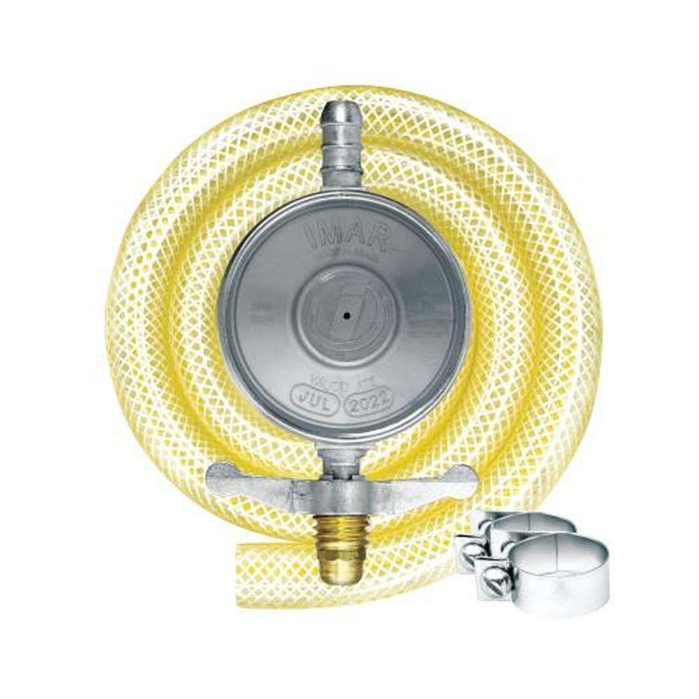 Regulador De Gás 1kg Com Mangueira 80cm - Conexão 5-8'' Unc - Diâmetro 12mm - Segurança Garantida - 1