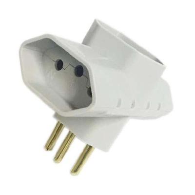 Pino Três Saídas 3p 10a Cinza - Mectronic Para Conexão Elétrica