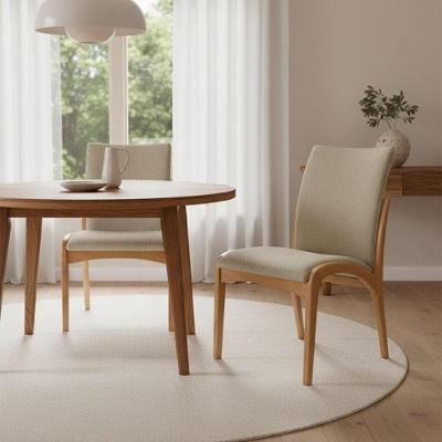 Kit 2 Cadeira Aura Estofada Estrutura Em Madeira Maciça Linho 28 Areia Conforto Para Sala De Jantar Mobília Decor