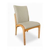 Kit 2 Cadeira Aura Estofada Estrutura Em Madeira Maciça Linho 28 Areia Conforto Para Sala De Jantar Mobília Decor - 3