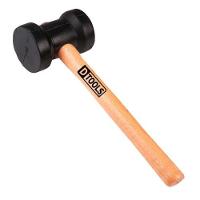 Martelo Borracha Preto 60mm Cabo Madeira - Ideal Para Assentamento De Pisos E Basaltos - 1