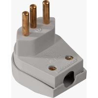 Pino Macho 3p 10a Triangular Pvc Cinza Com Prensa Cabo - Mectronic - 1