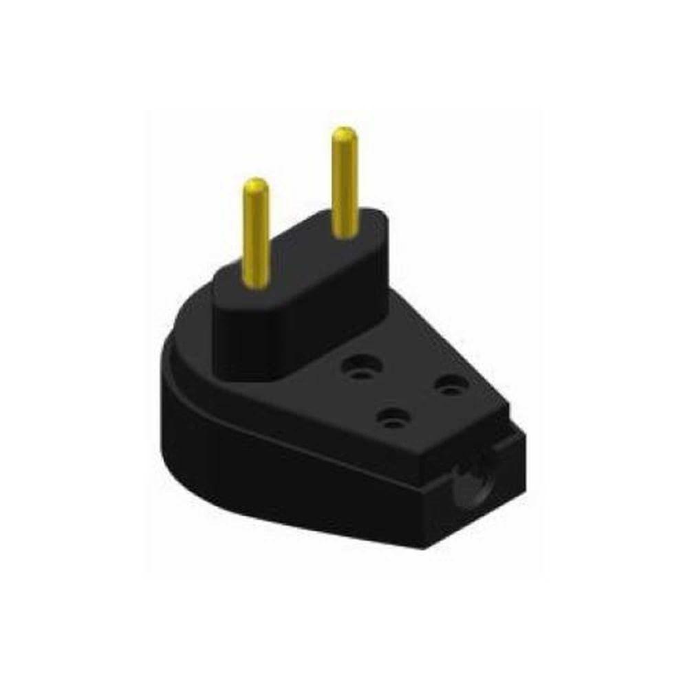 Pino Macho 2p 20a Triangular Com Prensa Cabo Preto - Ilumi - 1