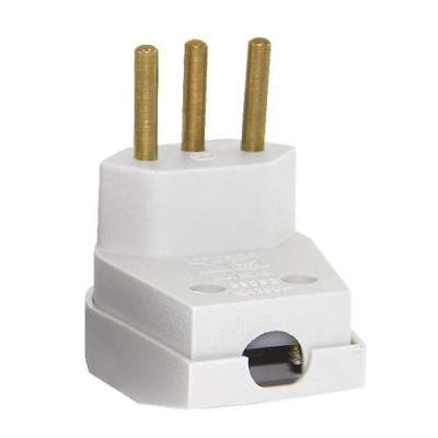 Pino Macho 3p 20a Triangular Pvc Branco C- Prensa Cabo - Kit C- 40 Unidades