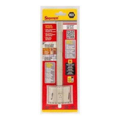 Serra Copo Diamantada 65mm X 2.9-16'' Starrett - Haste 150mm Hexagonal - Alta Performance
