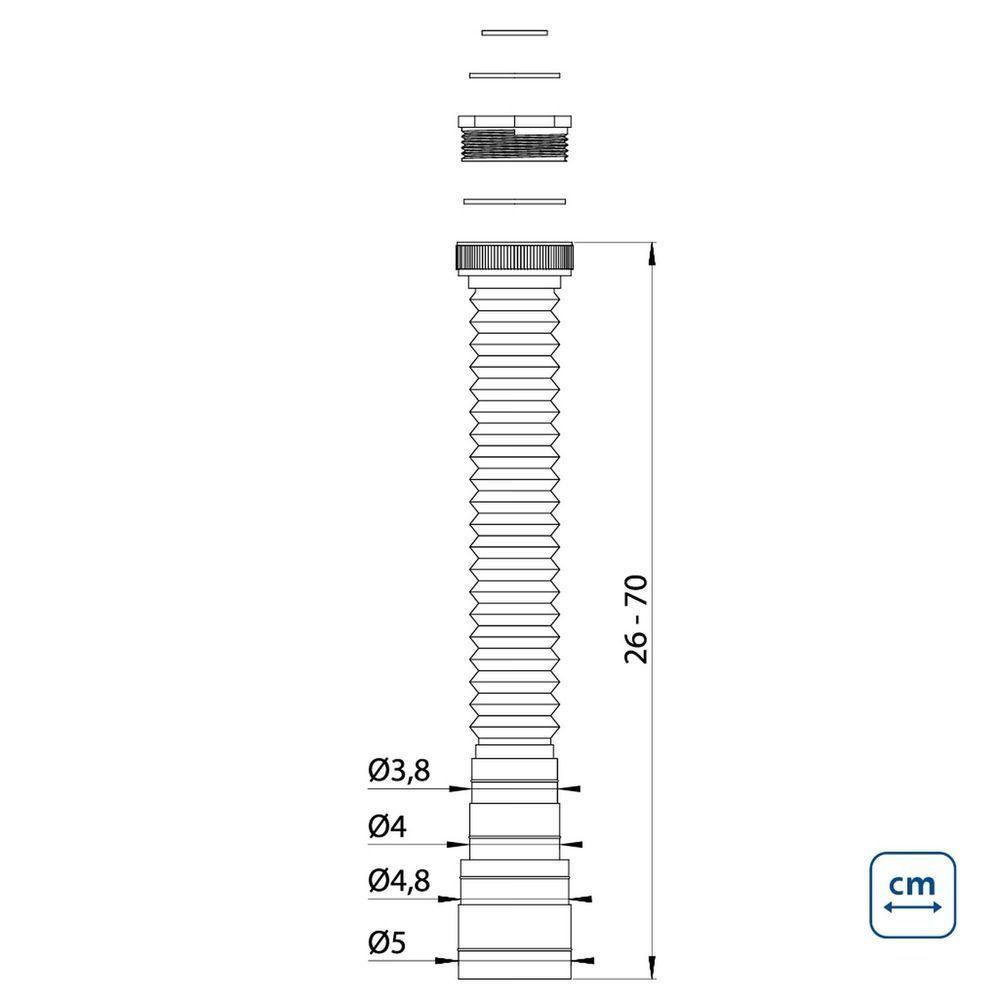 Sifão Flexível Sanfonado Universal Simples Tramontina Tramontina - 3