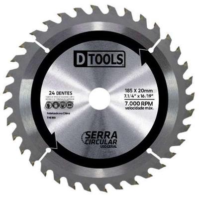 Serra Circular Vídea 7 1-4'' 24 Dentes - Dtools - Corte Rápido