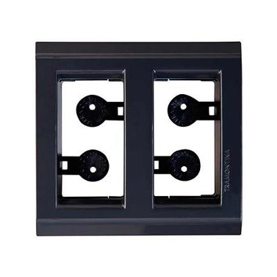 Espelho Para Móveis 2 Módulos Grafite - Tramontina - Placa 2 Posto - Suporte Termoplástico