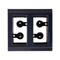 Espelho Para Móveis 2 Módulos Grafite - Tramontina - Placa 2 Posto - Suporte Termoplástico - 1