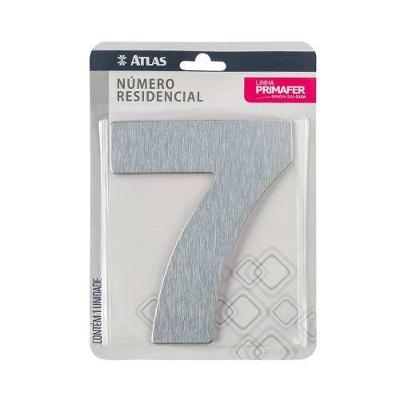 Número Residencial 7 Cromado Alumínio Acm Adesivo 3m Vhb - Uso Interno-externo