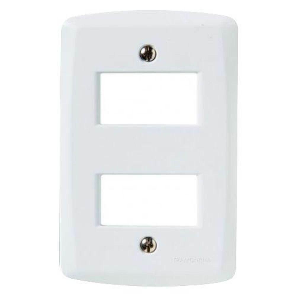 Espelho 4x2 02 Módulos Afastados Branco - Linha Lux2 Tramontina - 1