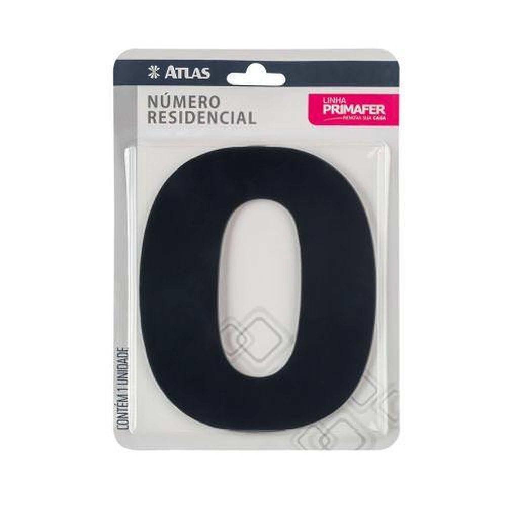 Número Residencial Alumínio Acm Adesivo Preto 0 - Fixação Fácil - Interno-externo - 1