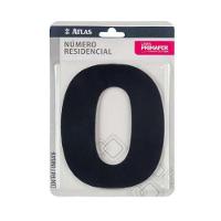 Número Residencial Alumínio Acm Adesivo Preto 0 - Fixação Fácil - Interno-externo - 1