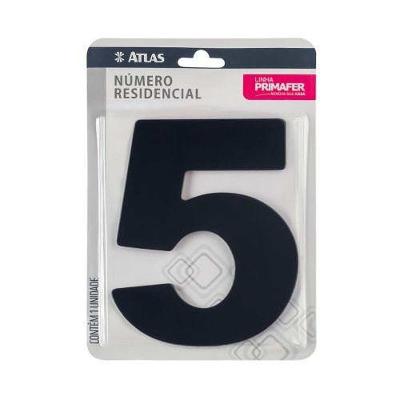 Número Residencial Alumínio Acm 5 Preto Com Fita 3m Vhb - Uso Interno-externo