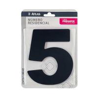 Número Residencial Alumínio Acm 5 Preto Com Fita 3m Vhb - Uso Interno-externo - 1