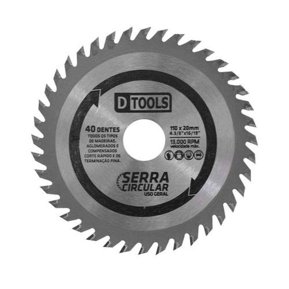 Serra Circular 110mm 40 Dentes Metal Duro - Cortes Rápidos Em Madeira - 1