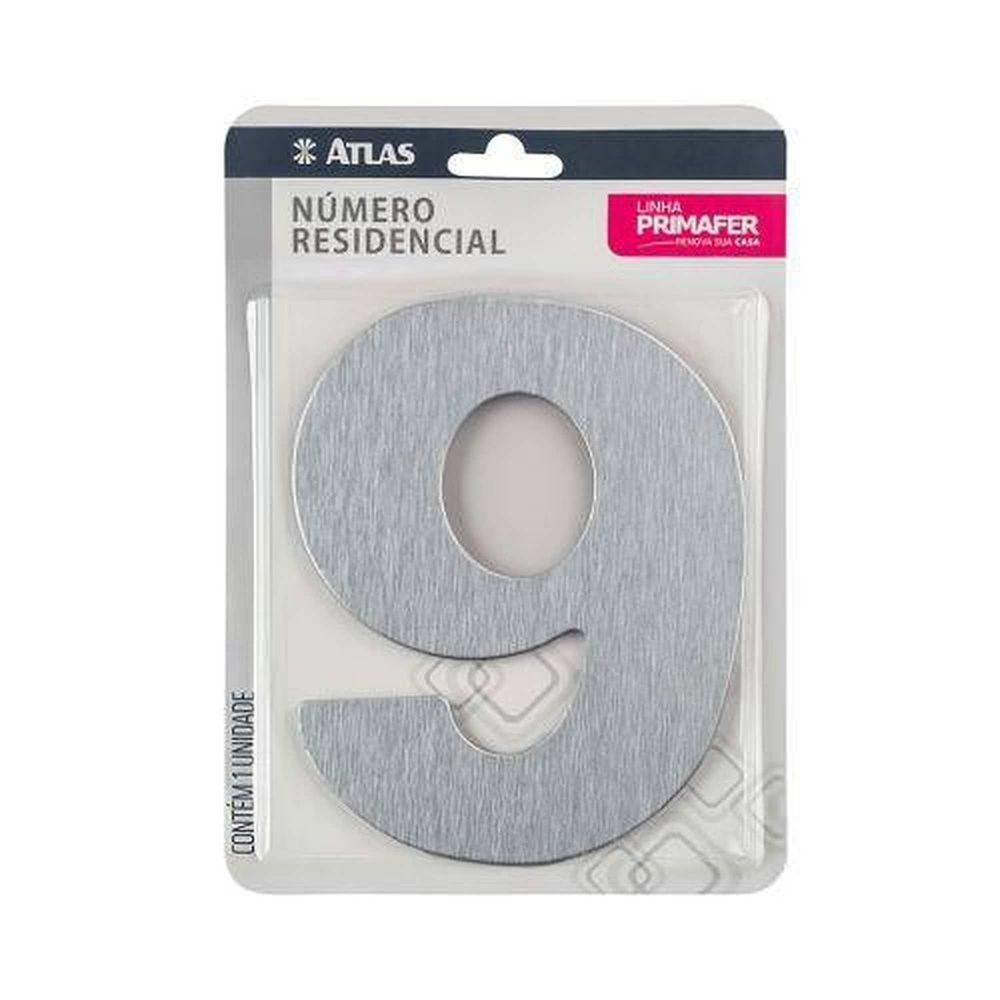 Número Residencial 9 Cromado Alumínio Acm Adesivo 3m Vhb - Uso Interno-externo - 1