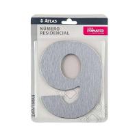 Número Residencial 9 Cromado Alumínio Acm Adesivo 3m Vhb - Uso Interno-externo - 1