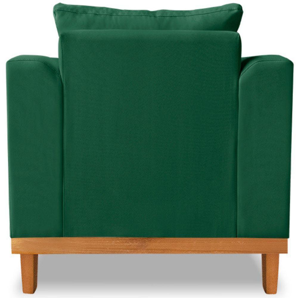 Poltrona Estofada Decorativa Beny Tecido Suede Verde - 3