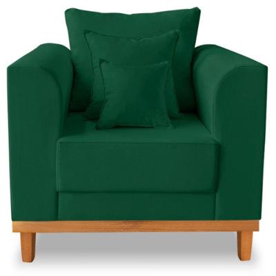 Poltrona Estofada Decorativa Beny Tecido Suede Verde
