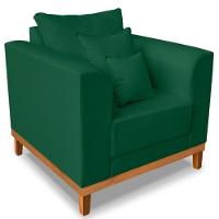 Poltrona Estofada Decorativa Beny Tecido Suede Verde - 5