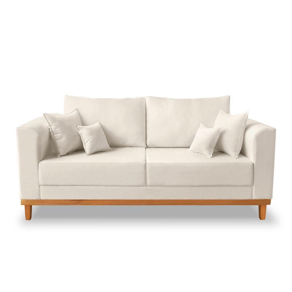 Kit Sofá 3 Lugares E 2 Poltronas Beny Viena Linho Bege - 3