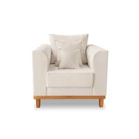 Kit Sofá 3 Lugares E 2 Poltronas Beny Viena Linho Bege - 5