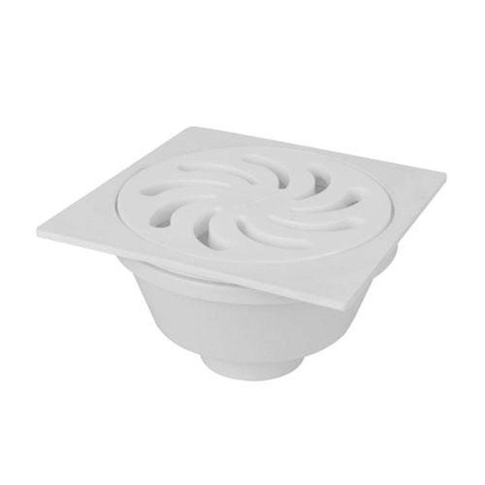 Ralo Sifonado Quadrado Nº12 100mm X 45mm X 40mm - Pvc Branco - 1