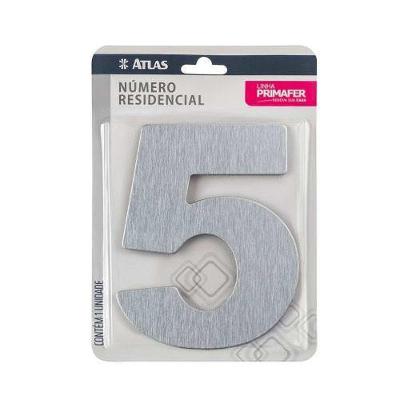 Número Residencial 5 Cromado Adesivo Alumínio Acm Para Identificação De Residência