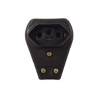 Pino Fêmea 3p 20a Triangular Com Prensa Cabo Preto - Ilumi - 1