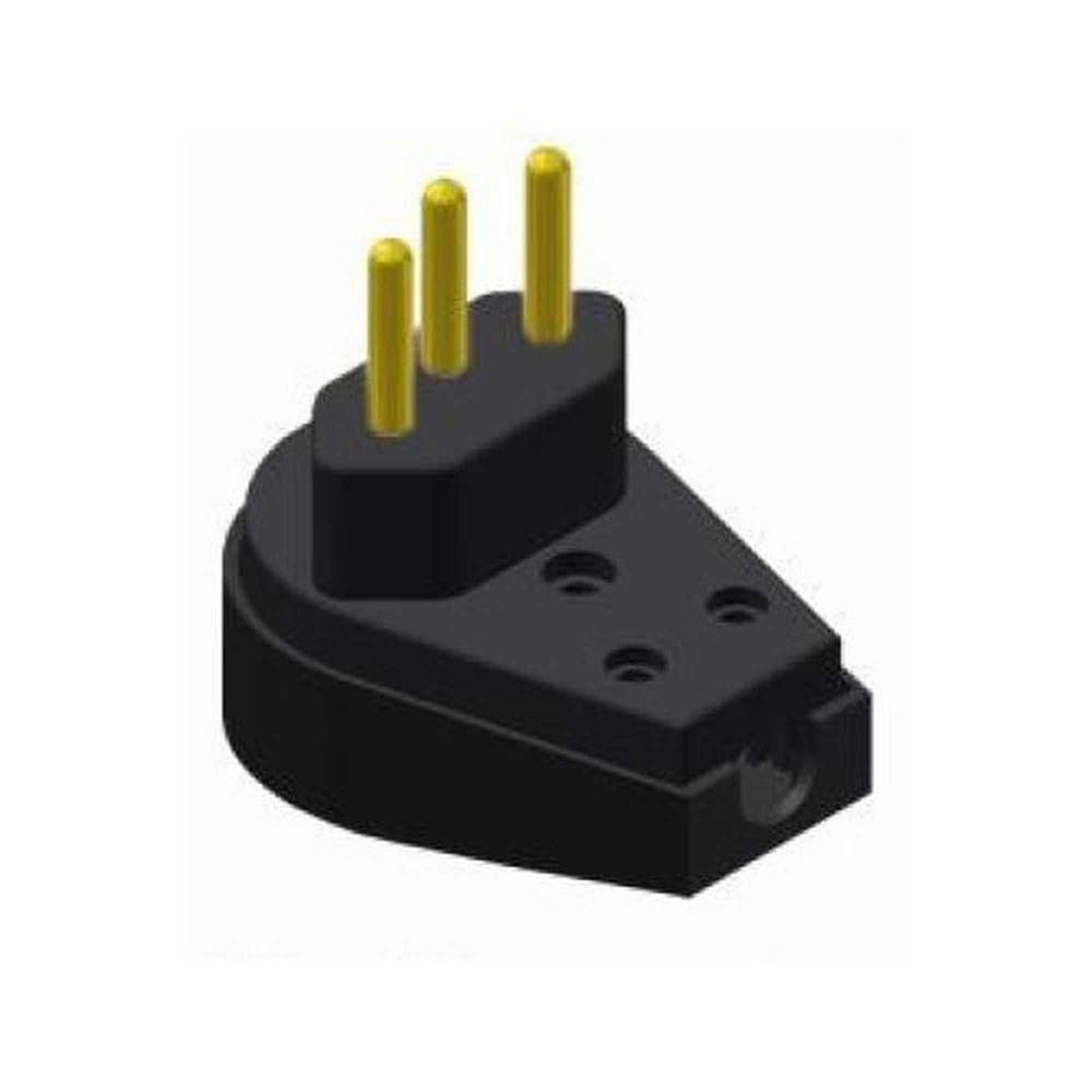 Pino Macho 3p 10a Triangular Com Prensa Cabo Preto - Ilumi - 1