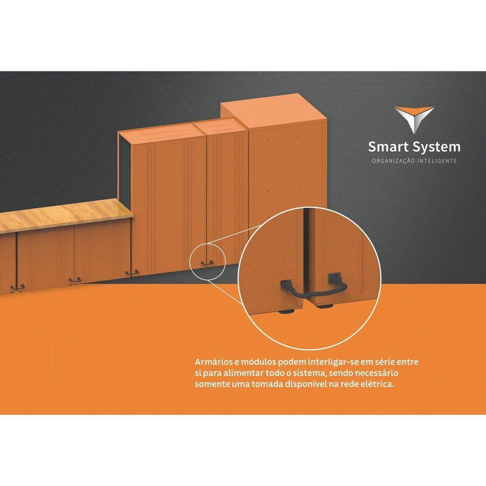 Módulo Smart System Bancada Canto 1 Porta Tramontina Pro Laranja Orgnizador Ferramentas Armários Tramontina - 6