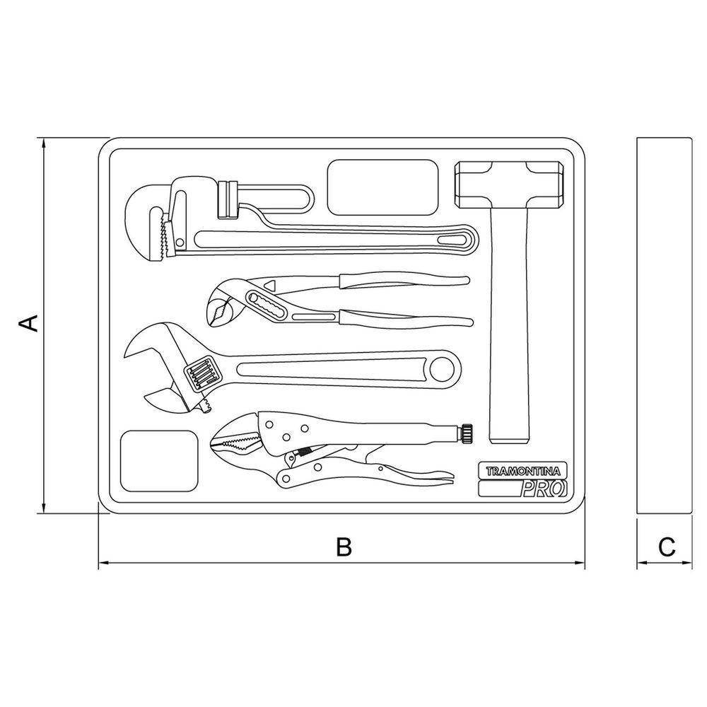 Módulo Com Ferramentas 5 Peças Tramontina Pro Orgnizador Ferramentas Para Gavetas E Armários Tramontina - 3