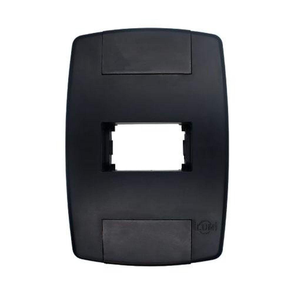 Espelho 4x2 1 Módulo Horizontal Preto - Linha Lev - Ilumi - Sku 23568 - 1