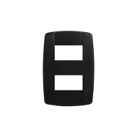 Espelho 4x2 2 Módulos Separados Horizontais Preto - Linha Lev - Ilumi - 1