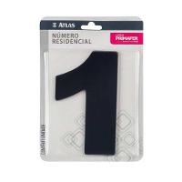 Número Residencial Alumínio Preto 1 Com Fita 3m Vhb - Uso Interno-externo - 1