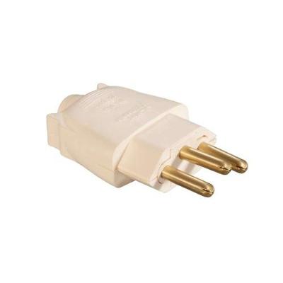 Pino Macho 3p 10a Com Prensa Cabo Branco - Conector Elétrico Para Uso Industrial